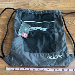 OGIO Black and Gray Drawstring Backpack